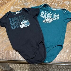 NFL Eagles Kids onesie Set - Black and Teal-18 months